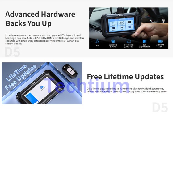 XTOOL D5  Car Diagnostic Tools 5 System 9 Functions